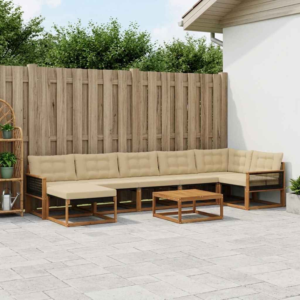 Ensemble de canapés d'extérieur 8 pcs Naturel et Beige - XIOS