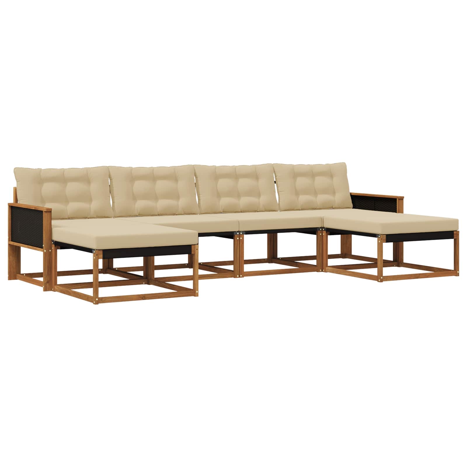 Ensemble de canapés d'extérieur 6 pcs Naturel et Beige - XIOS