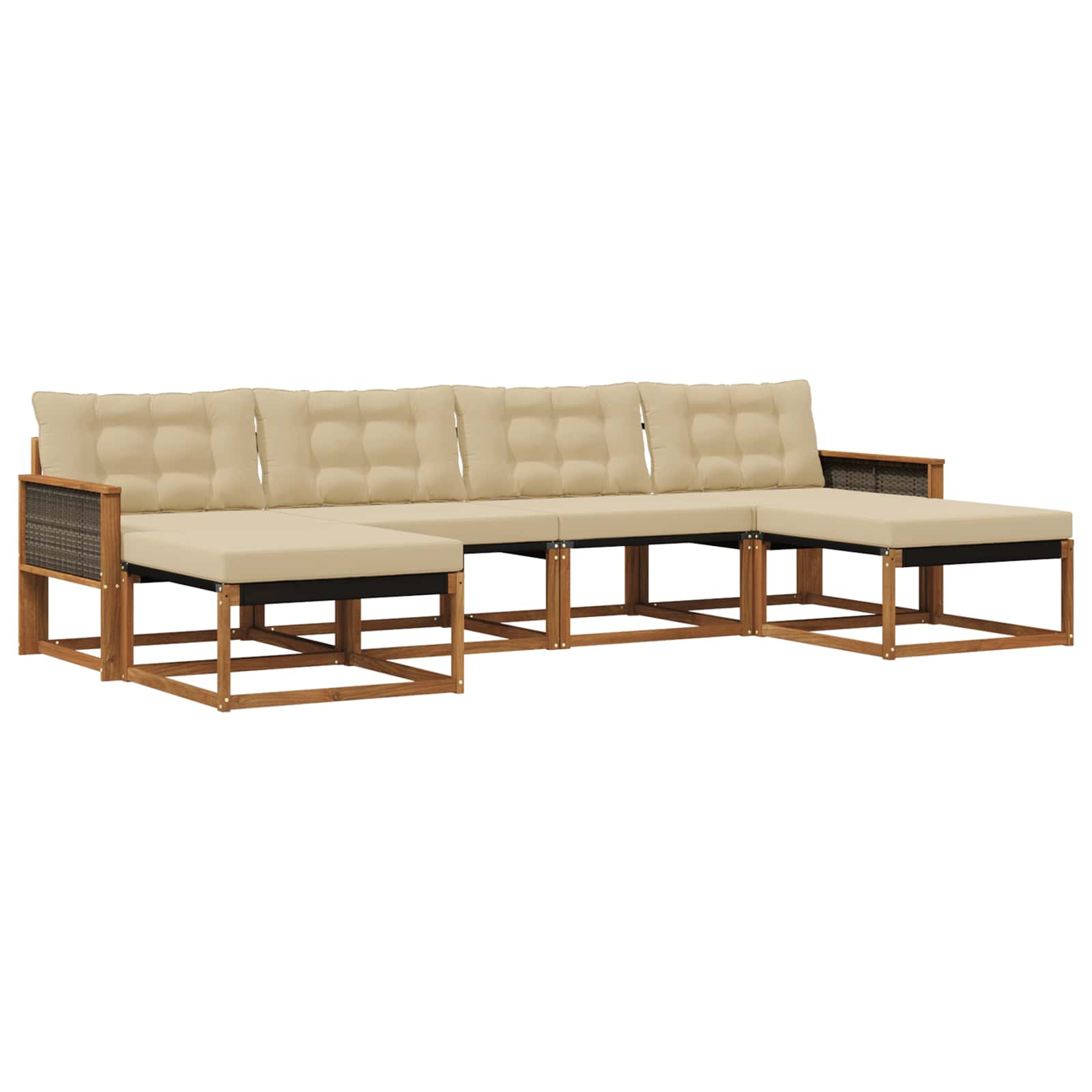 Ensemble de canapés d'extérieur 6 pcs Naturel et Beige - XIOS