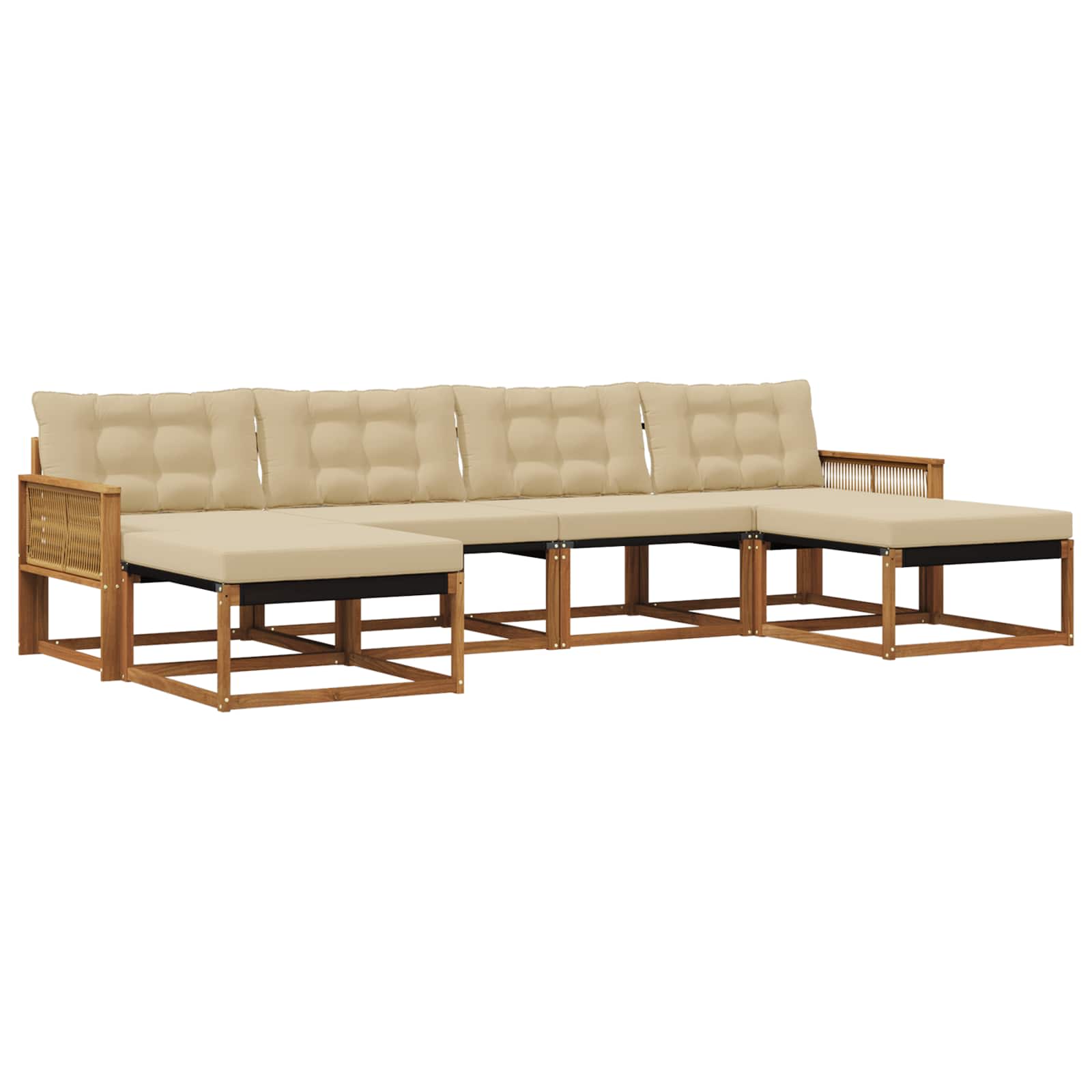 Ensemble de canapés d'extérieur 6 pcs Naturel et Beige - XIOS