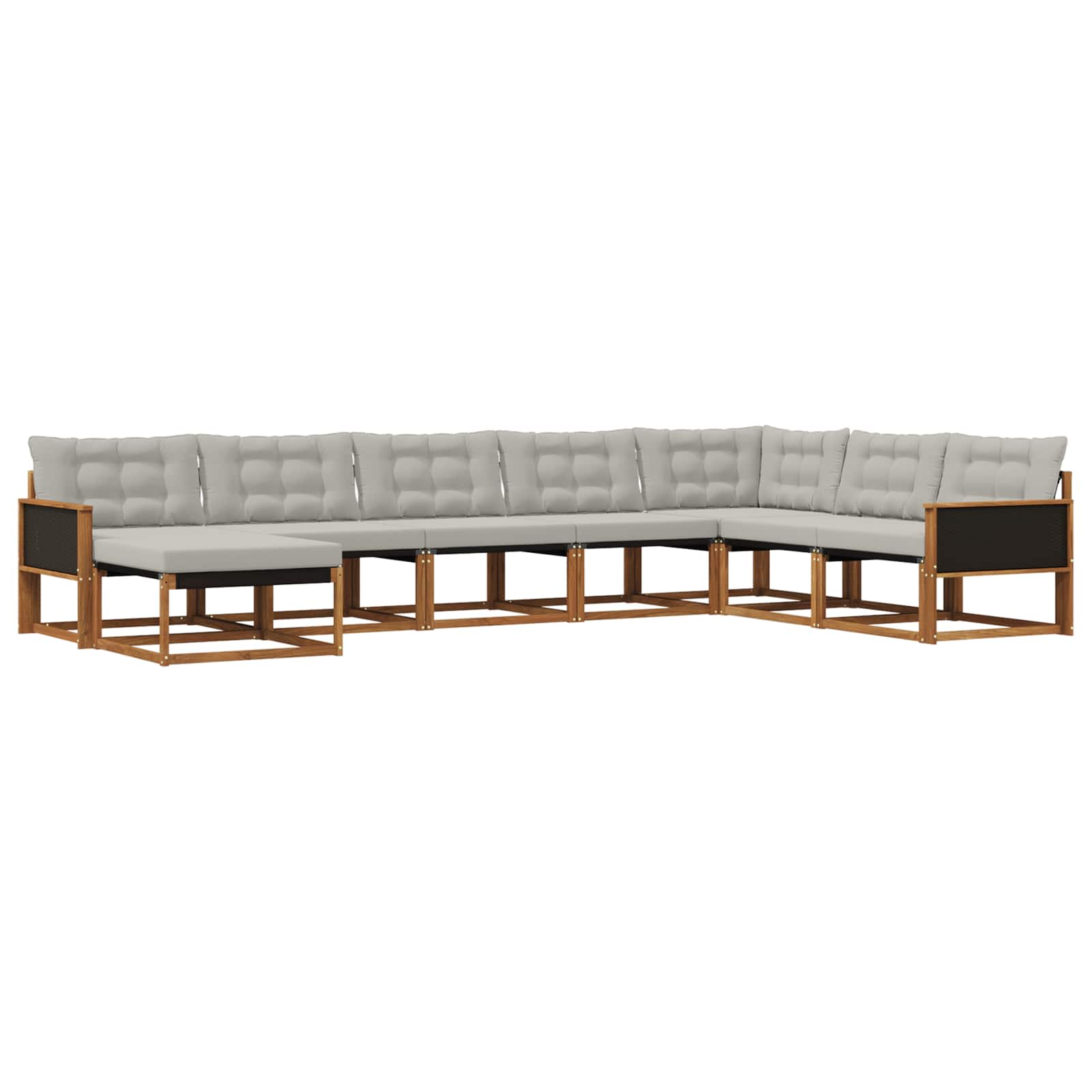 Ensemble de canapés d'extérieur 8 pcs Naturel et gris clair - XIOS
