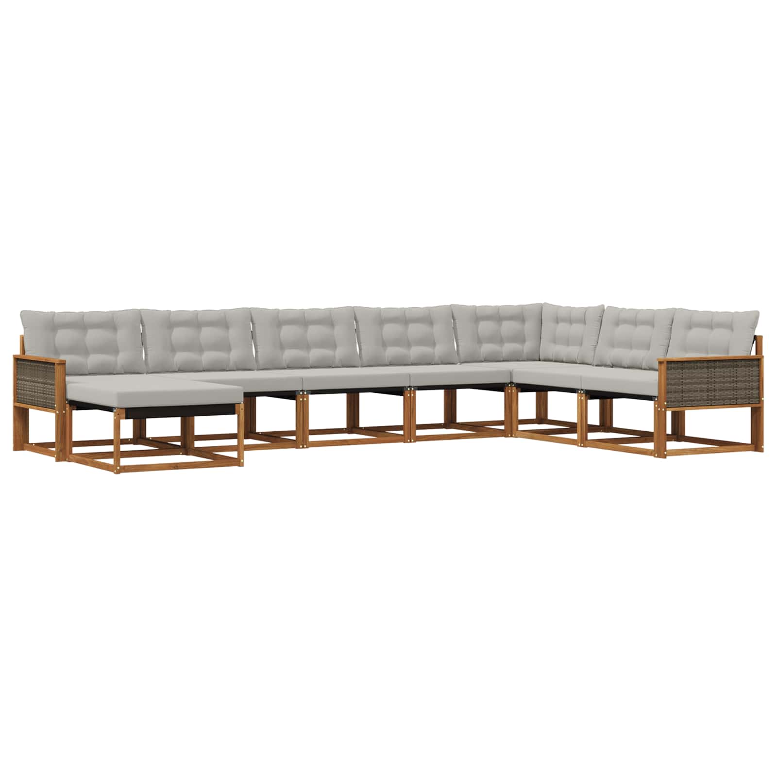Ensemble de canapés d'extérieur 8 pcs Naturel et gris clair - XIOS