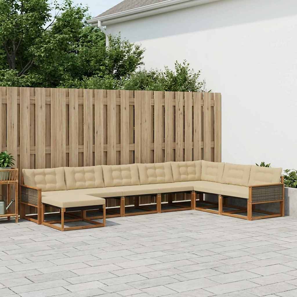 Ensemble de canapés d'extérieur 8 pcs Naturel et Beige - XIOS