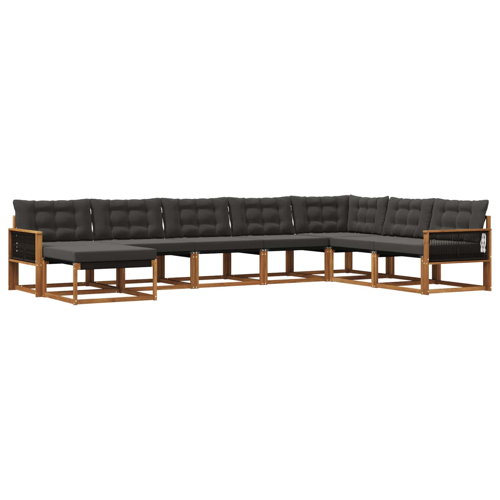 Ensemble de canapés d'extérieur 8 pcs Naturel et noir - XIOS