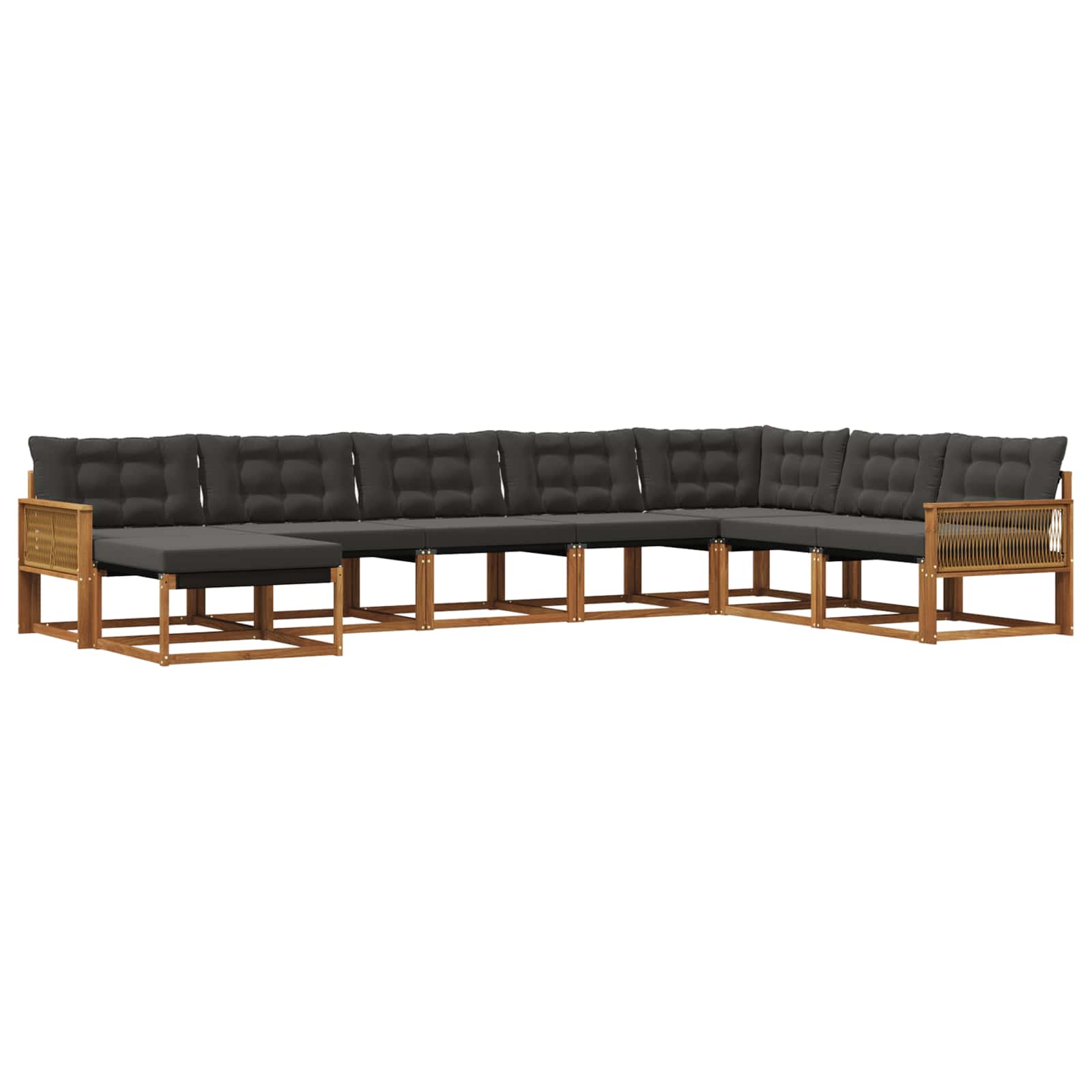 Ensemble de canapés d'extérieur 8 pcs Naturel et noir - XIOS