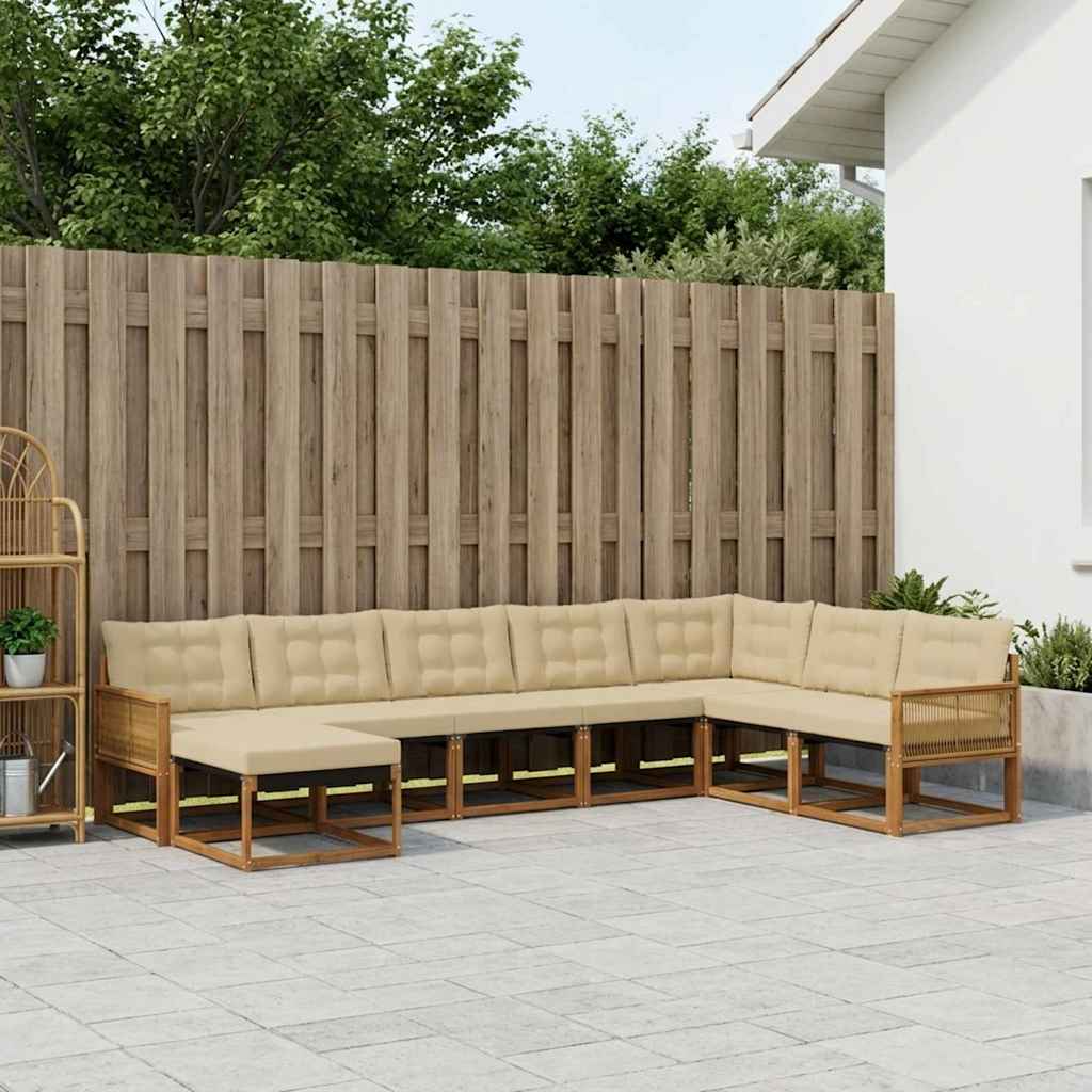 Ensemble de canapés d'extérieur 8 pcs Naturel et Beige - XIOS