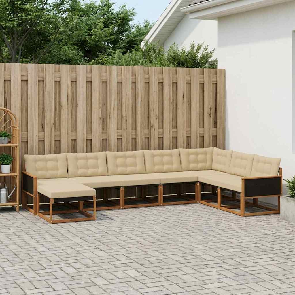 Ensemble de canapés d'extérieur 9 pcs Naturel et Beige - XIOS