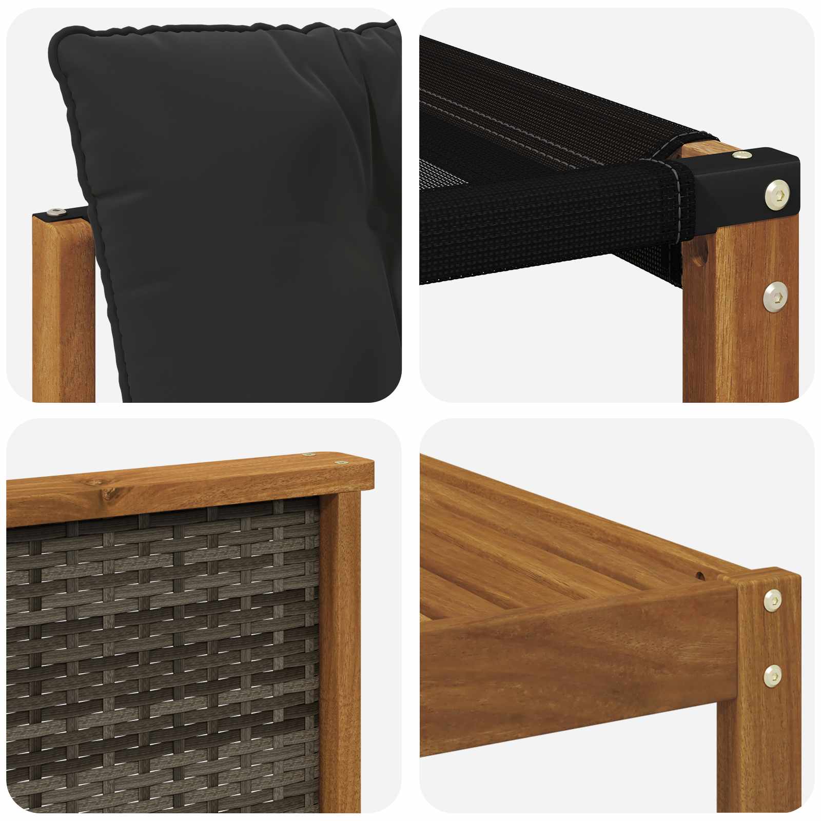 Ensemble de canapés d'extérieur 9 pcs Naturel et noir - XIOS