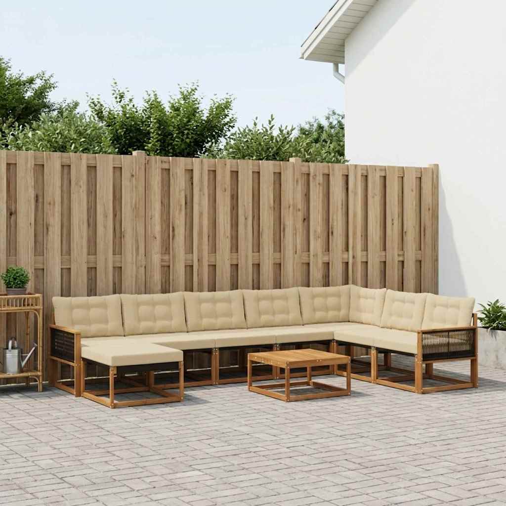 Ensemble de canapés d'extérieur 9 pcs Naturel et Beige - XIOS