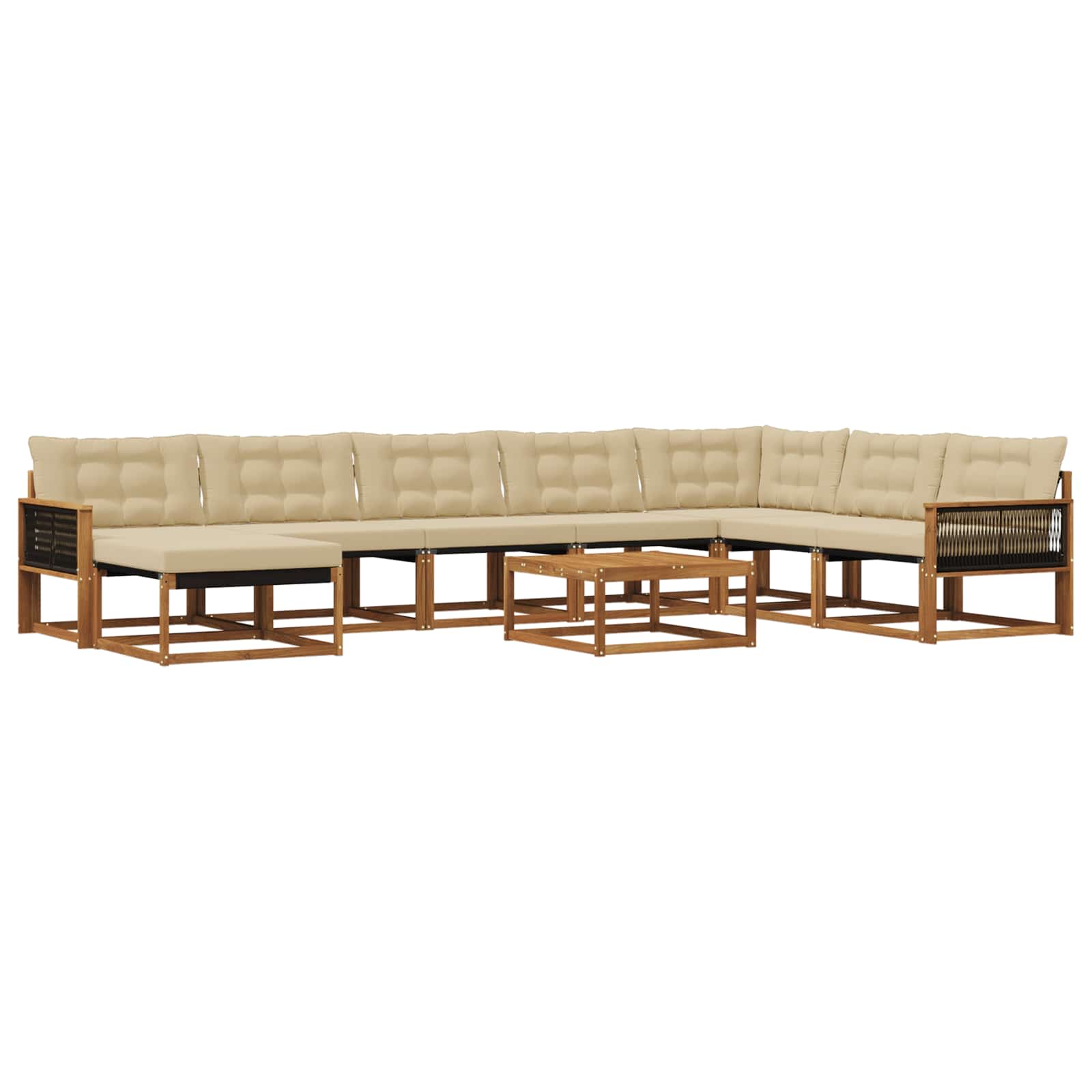Ensemble de canapés d'extérieur 9 pcs Naturel et Beige - XIOS