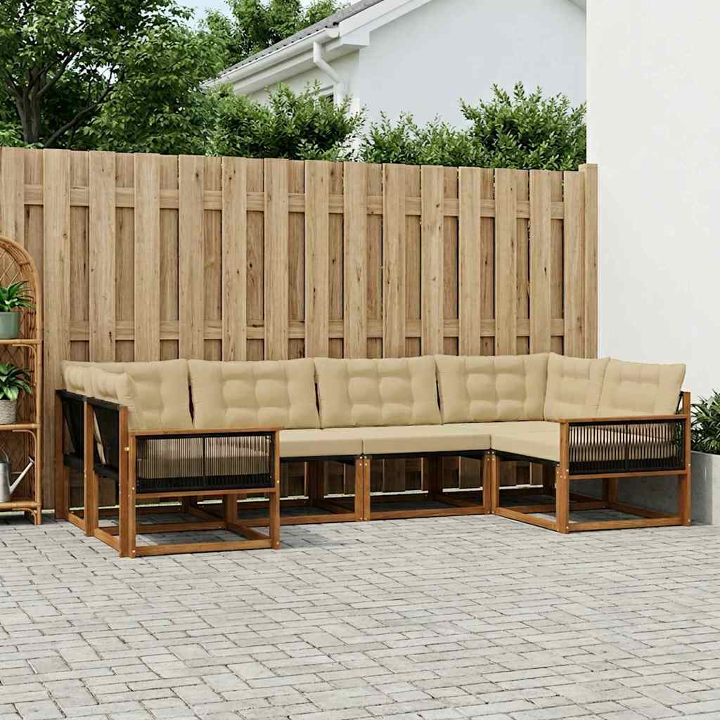 Ensemble de canapés d'extérieur 6 pcs Naturel et Beige - XIOS