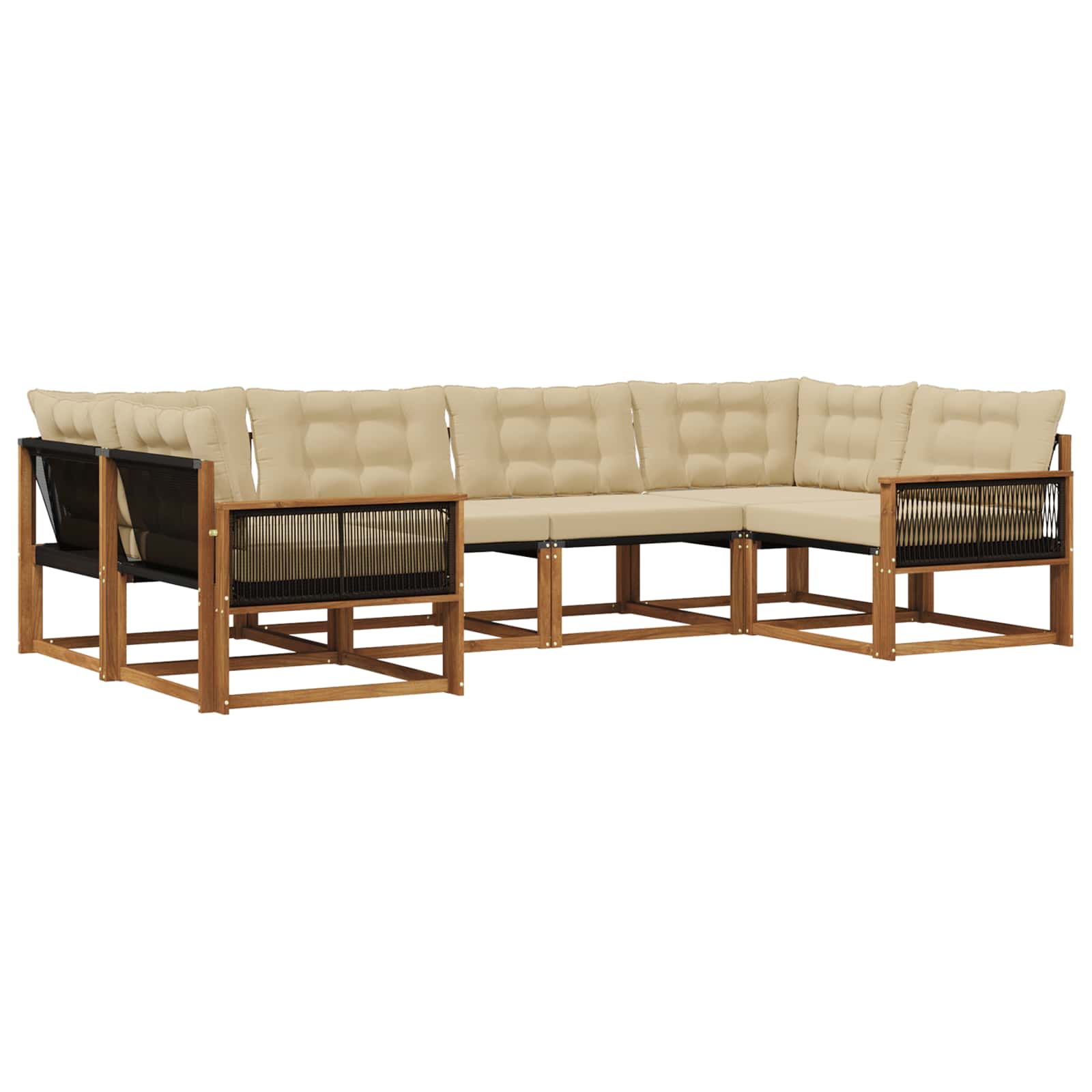 Ensemble de canapés d'extérieur 6 pcs Naturel et Beige - XIOS