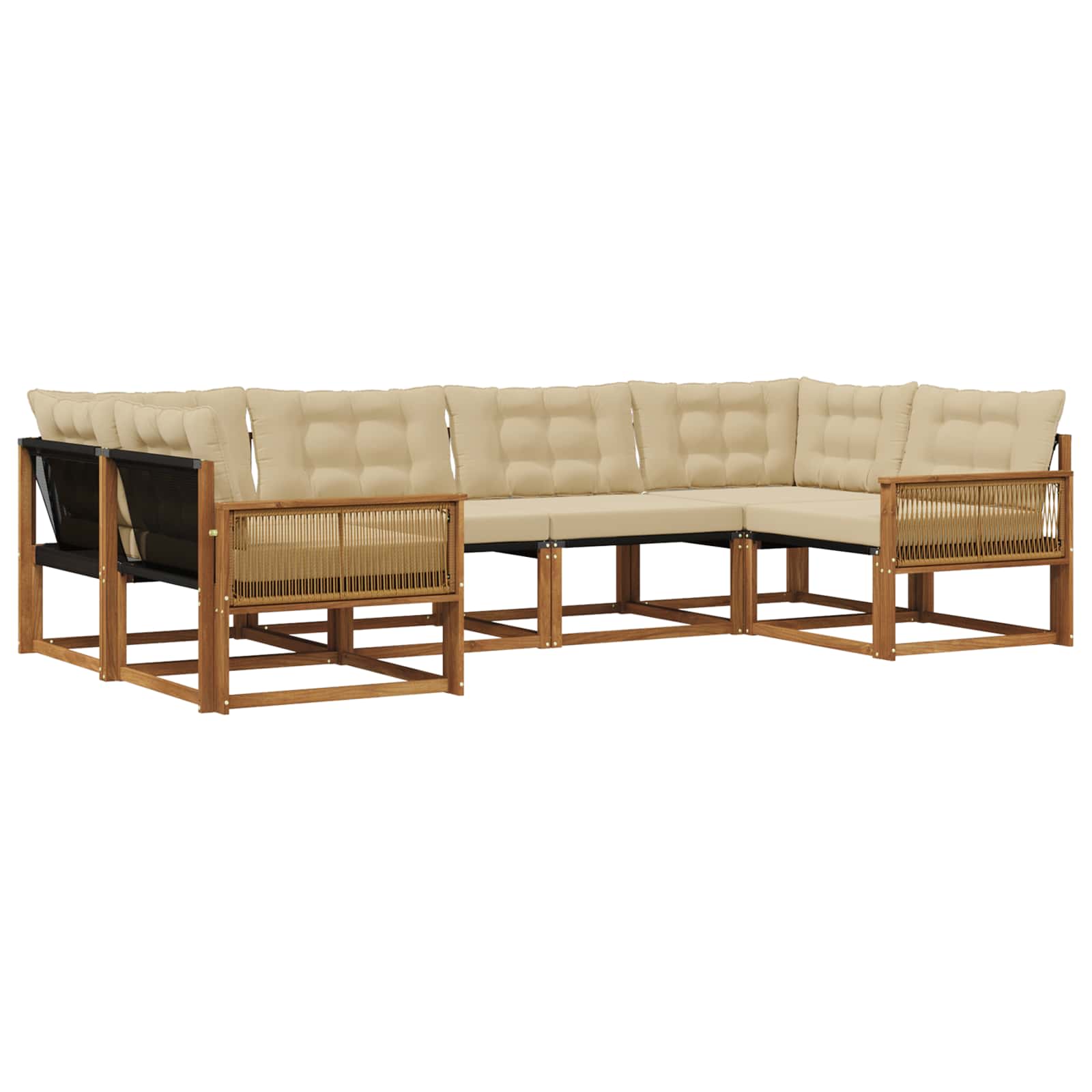 Ensemble de canapés d'extérieur 6 pcs Naturel et Beige - XIOS