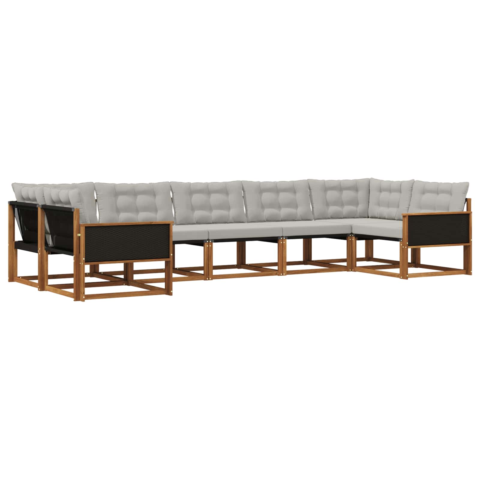 Ensemble de canapés d'extérieur 7 pcs Naturel et gris clair - XIOS