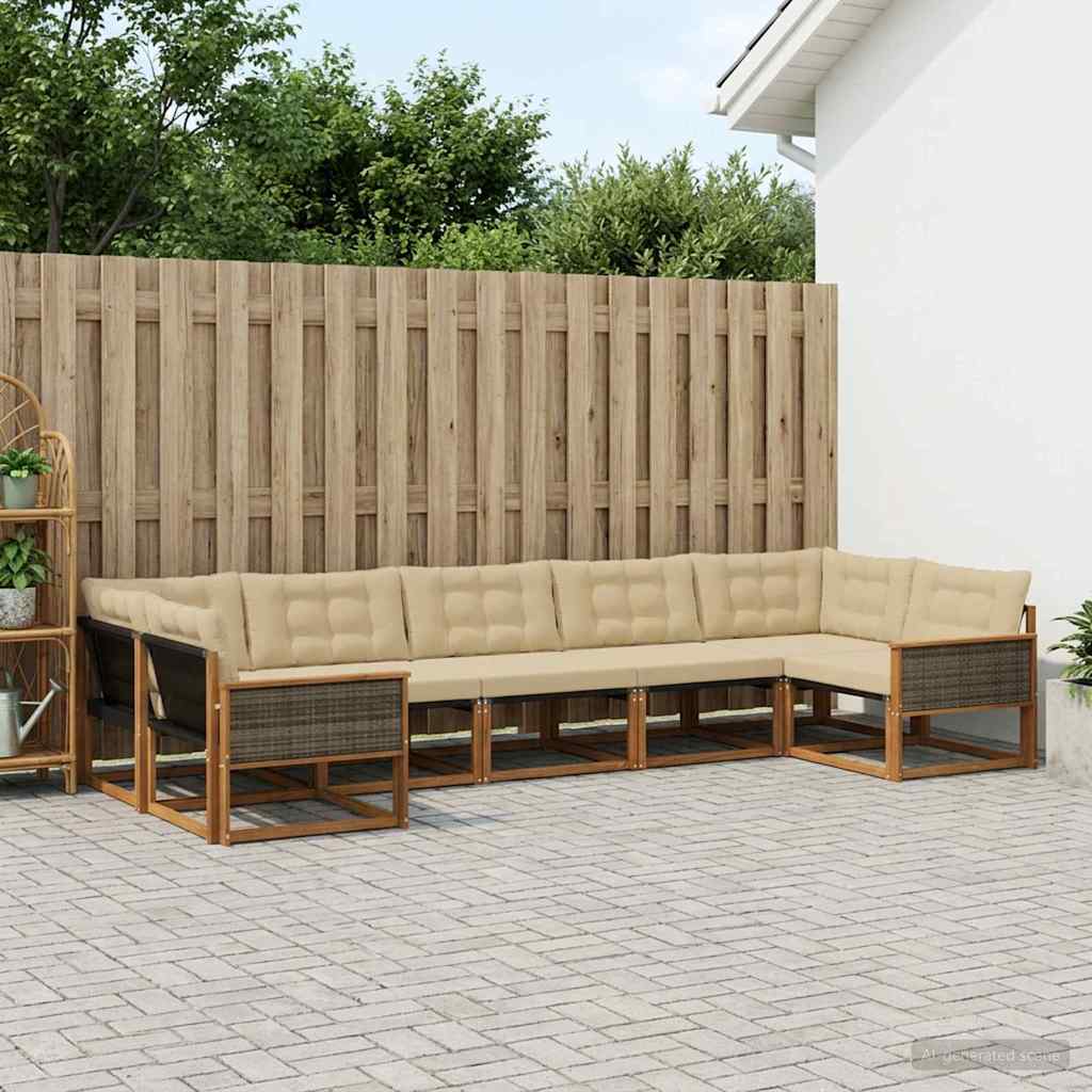 Ensemble de canapés d'extérieur 7 pcs Naturel et Beige - XIOS