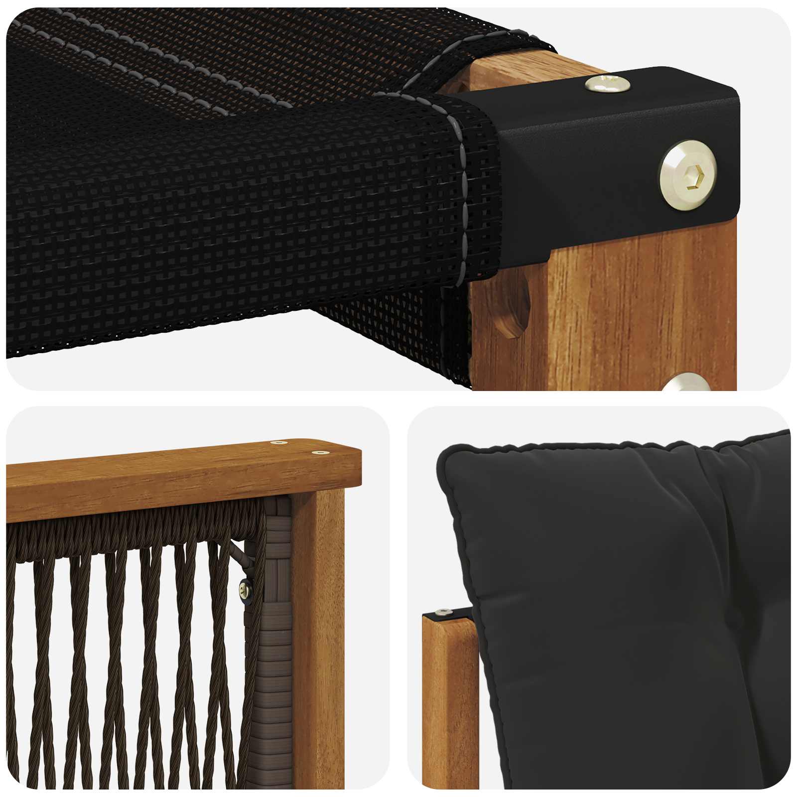 Ensemble de canapés d'extérieur 7 pcs Naturel et noir - XIOS