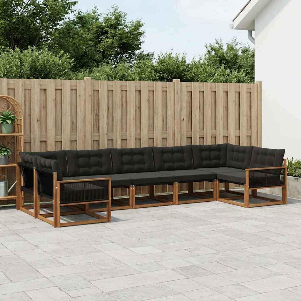 Ensemble de canapés d'extérieur 7 pcs Naturel et noir - XIOS