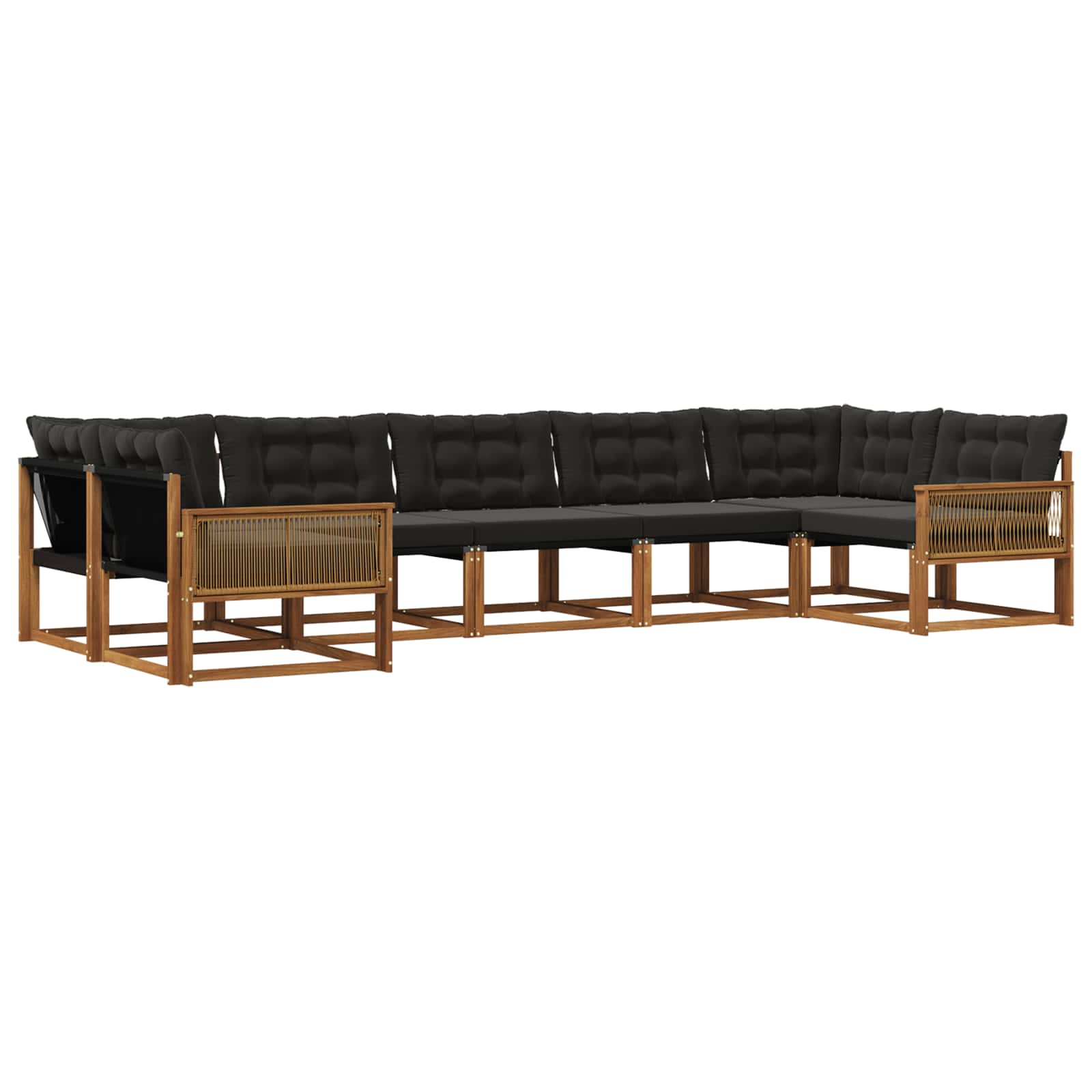 Ensemble de canapés d'extérieur 7 pcs Naturel et noir - XIOS