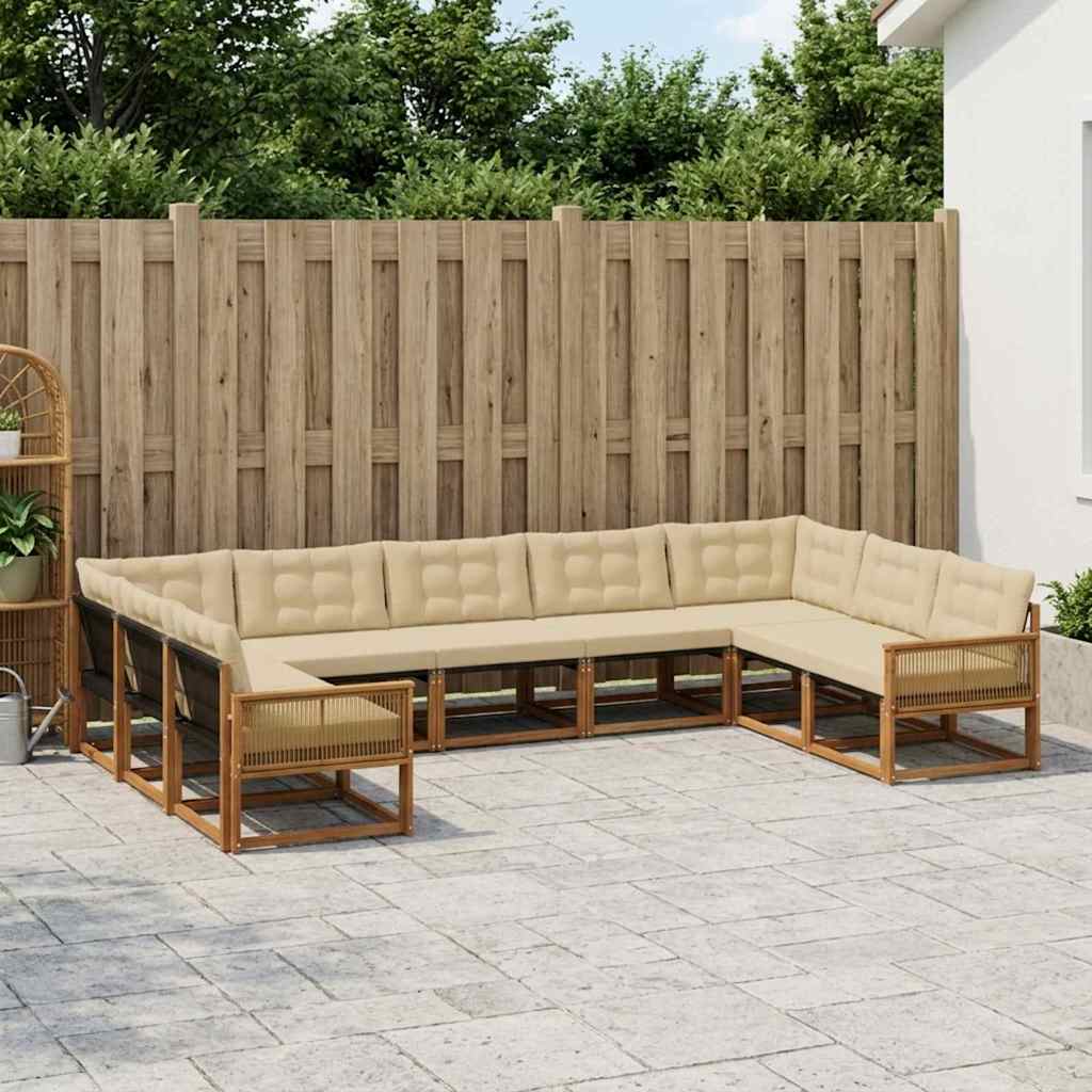 Ensemble de canapés d'extérieur 9 pcs Naturel et Beige - XIOS