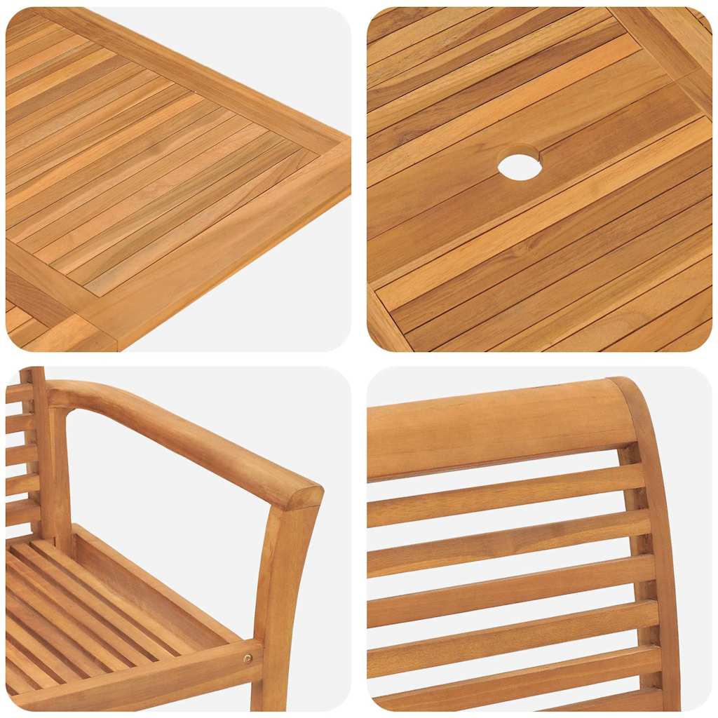 Ensemble de salle à manger pour jardin 5 pcs Marron - XIOS