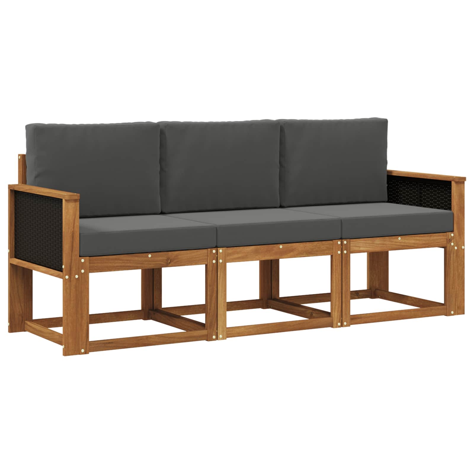 Ensemble de canapés d'extérieur 3 pcs Naturel et Anthracite - XIOS