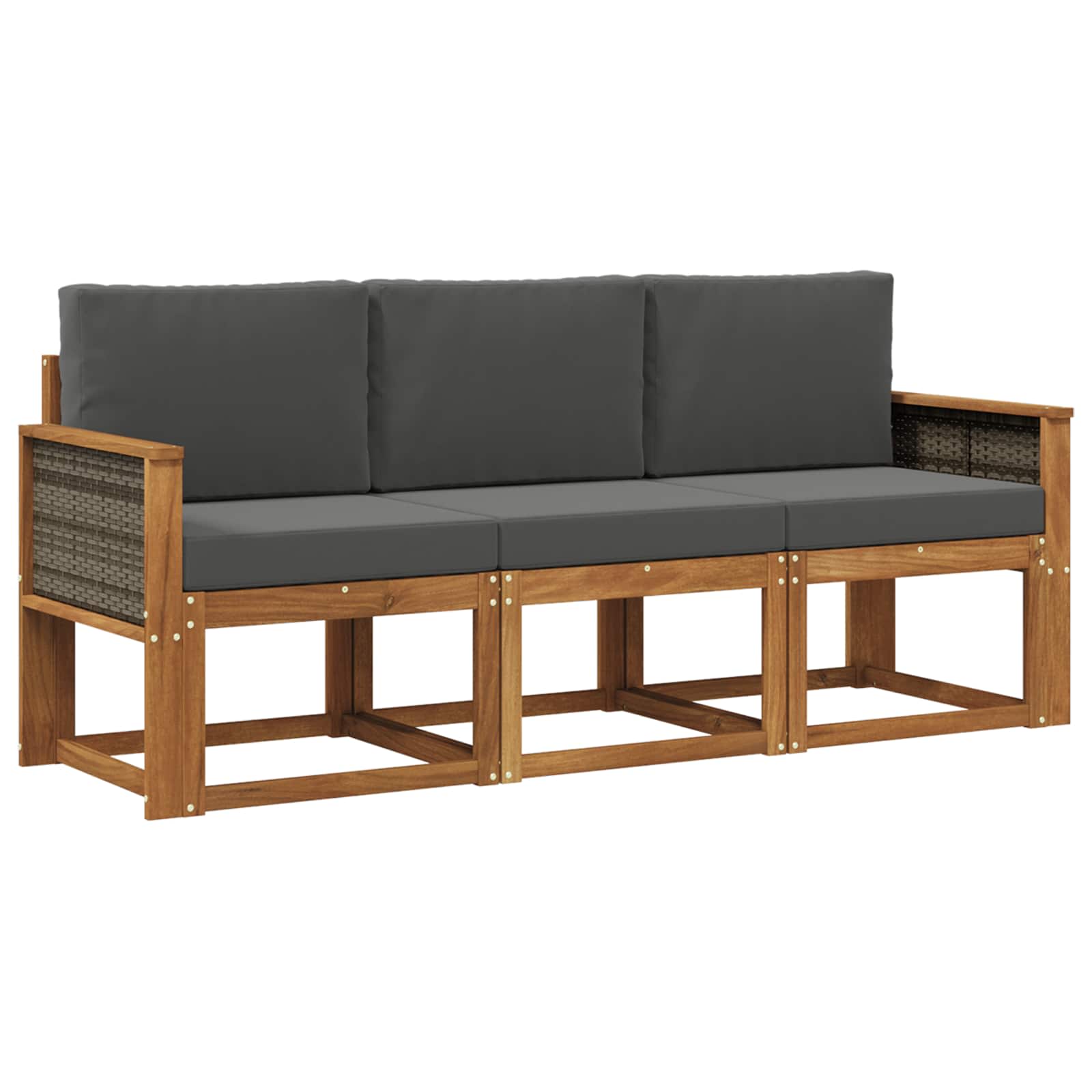 Ensemble de canapés d'extérieur 3 pcs Naturel et Anthracite - XIOS