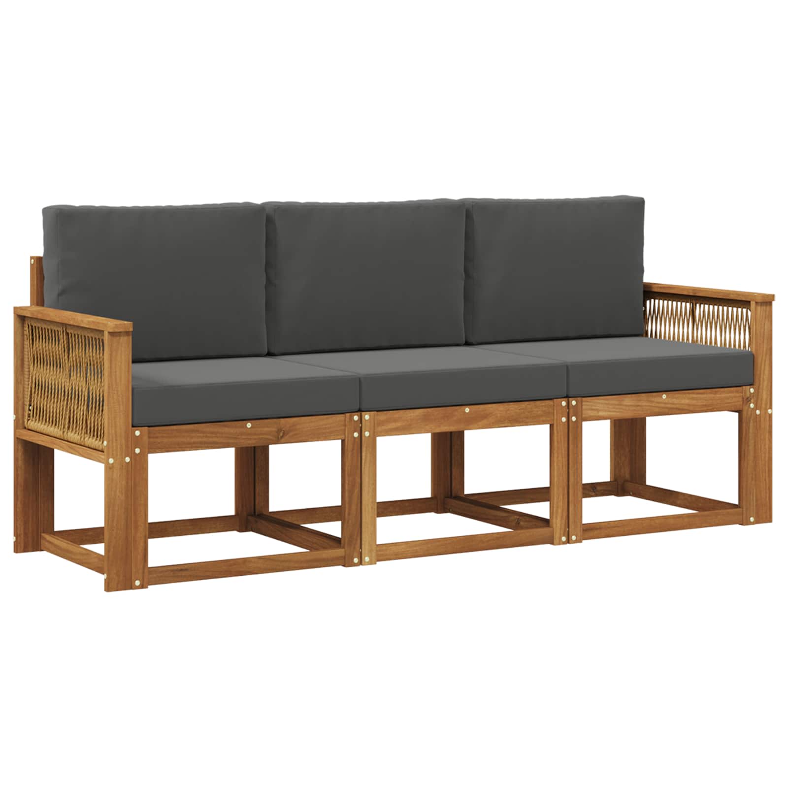 Ensemble de canapés d'extérieur 3 pcs Naturel et Anthracite - XIOS