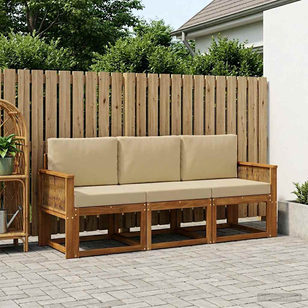Ensemble de canapés d'extérieur 3 pcs Naturel et Beige - XIOS