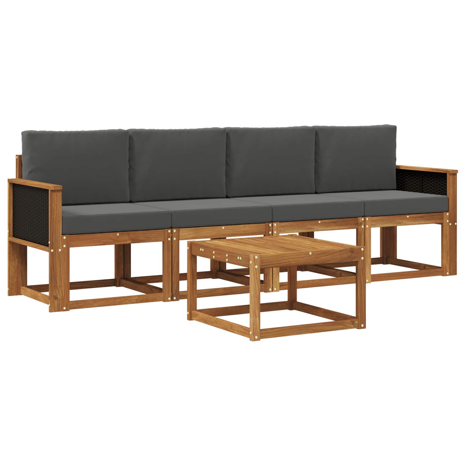 Ensemble de canapés d'extérieur 4 pcs Naturel et Anthracite - XIOS