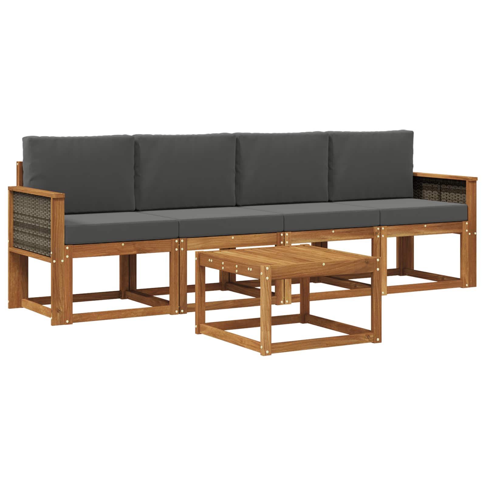 Ensemble de canapés d'extérieur 4 pcs Naturel et Anthracite - XIOS