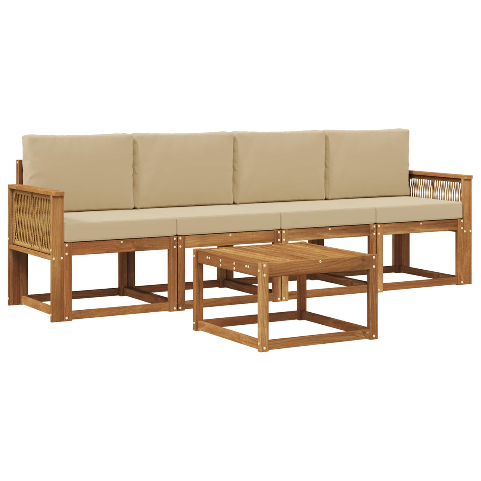 Ensemble de canapés d'extérieur 5 pcs Naturel et Beige - XIOS