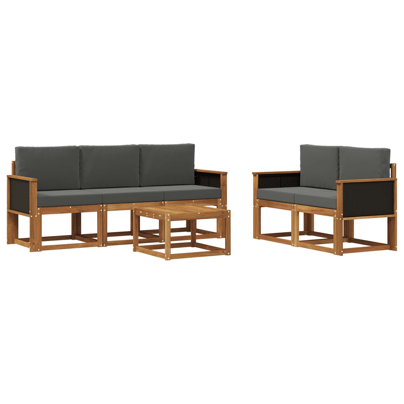 Ensemble de canapés d'extérieur 6 pcs Naturel et Anthracite - XIOS