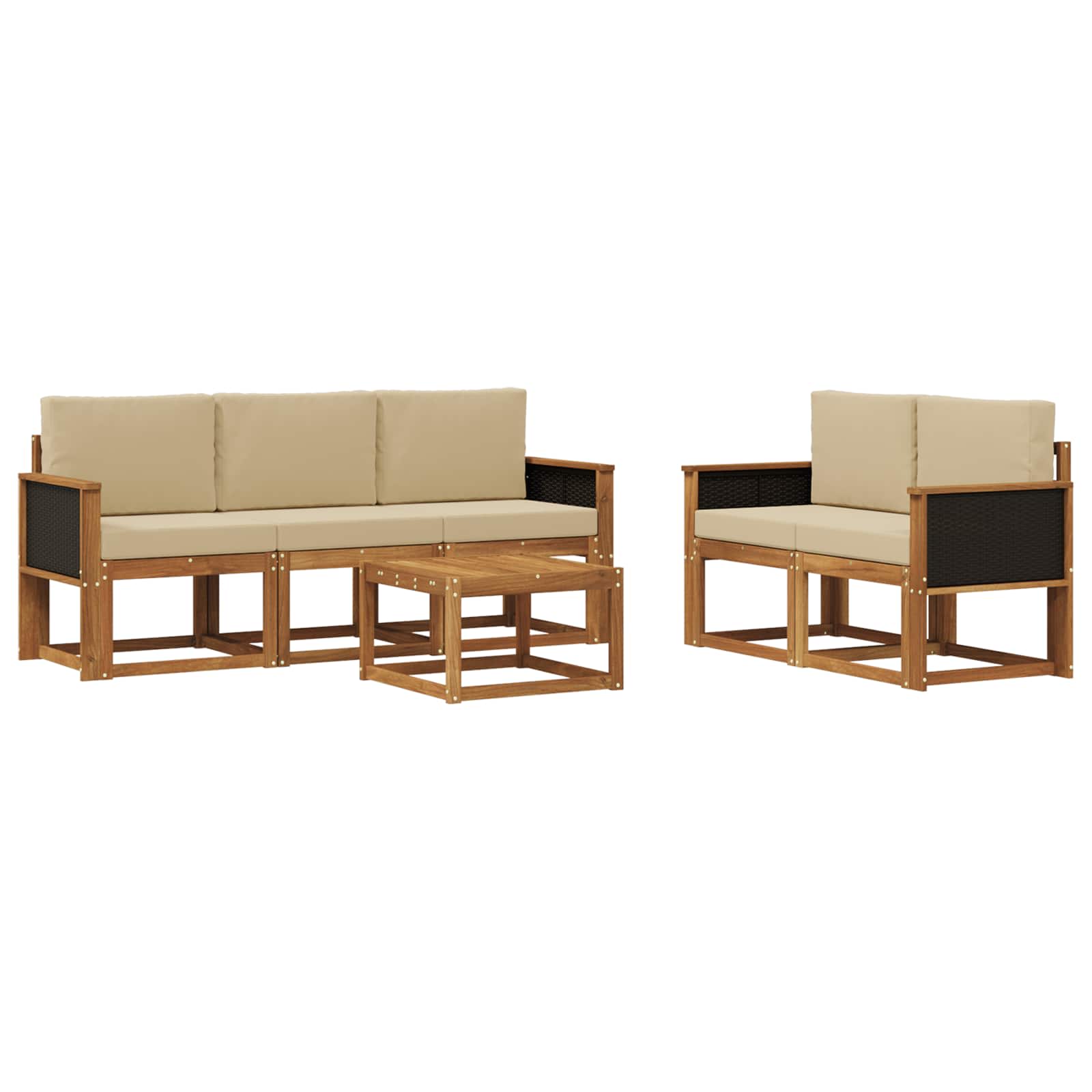 Ensemble de canapés d'extérieur avec coussin 6 pcs Naturel - XIOS