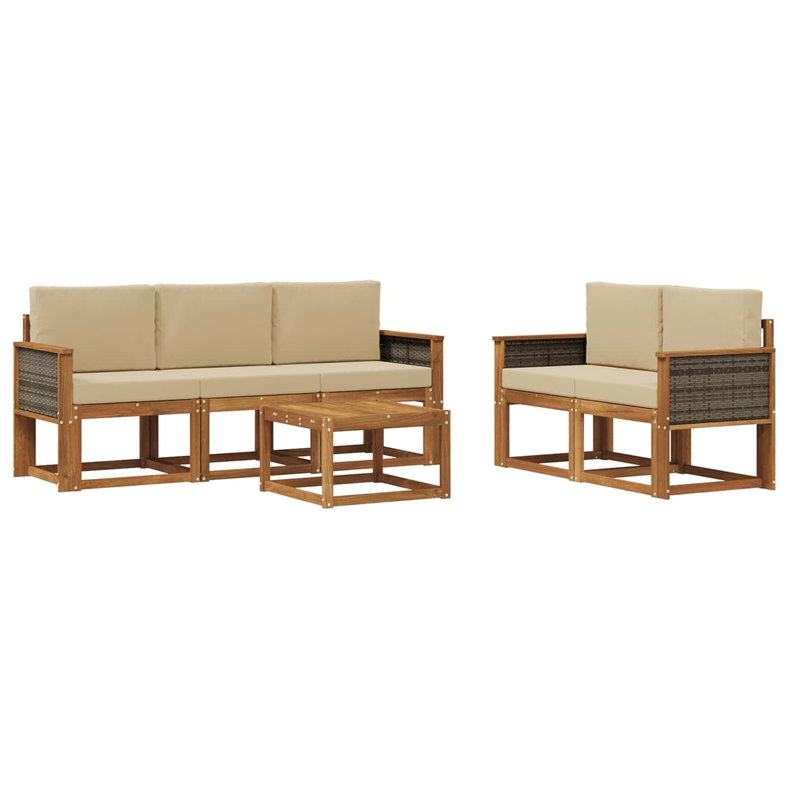 Ensemble de canapés d'extérieur avec coussin 6 pcs Naturel - XIOS