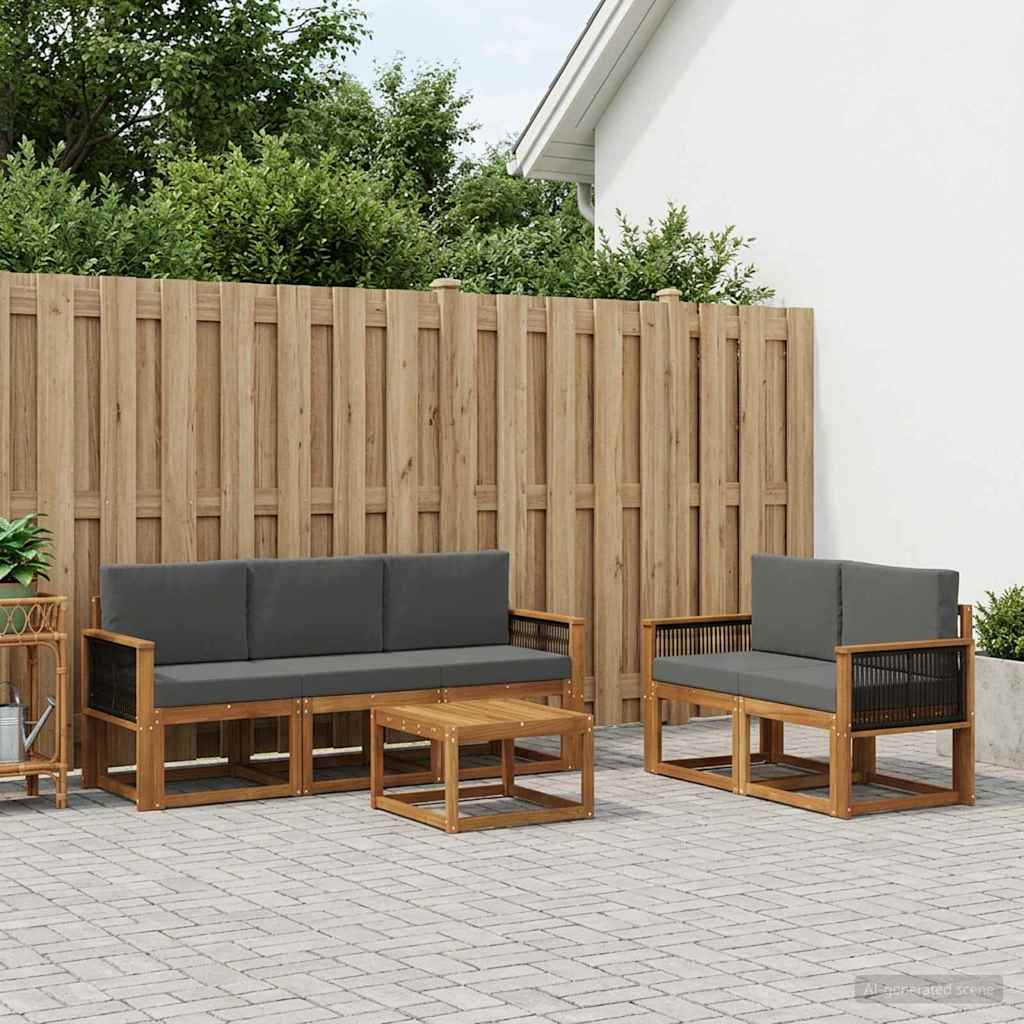 Ensemble de canapés d'extérieur 6 pcs Naturel et Anthracite - XIOS