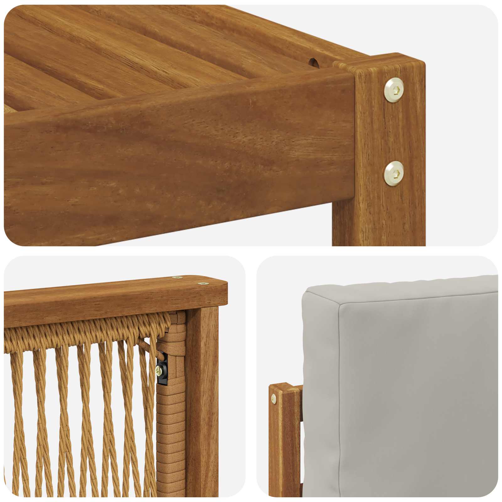 Ensemble de canapés d'extérieur 6 pcs Naturel et gris clair - XIOS