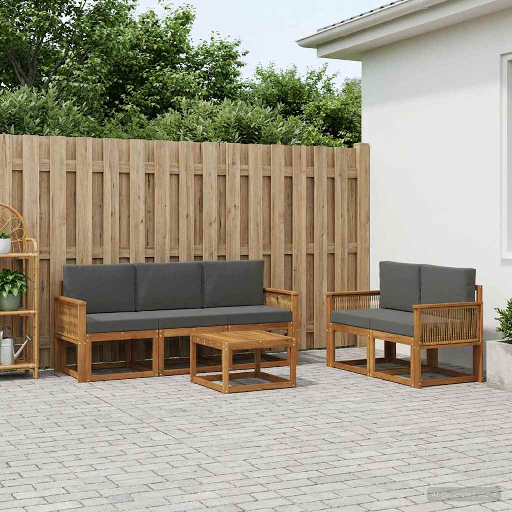 Ensemble de canapés d'extérieur 6 pcs Naturel et Anthracite - XIOS
