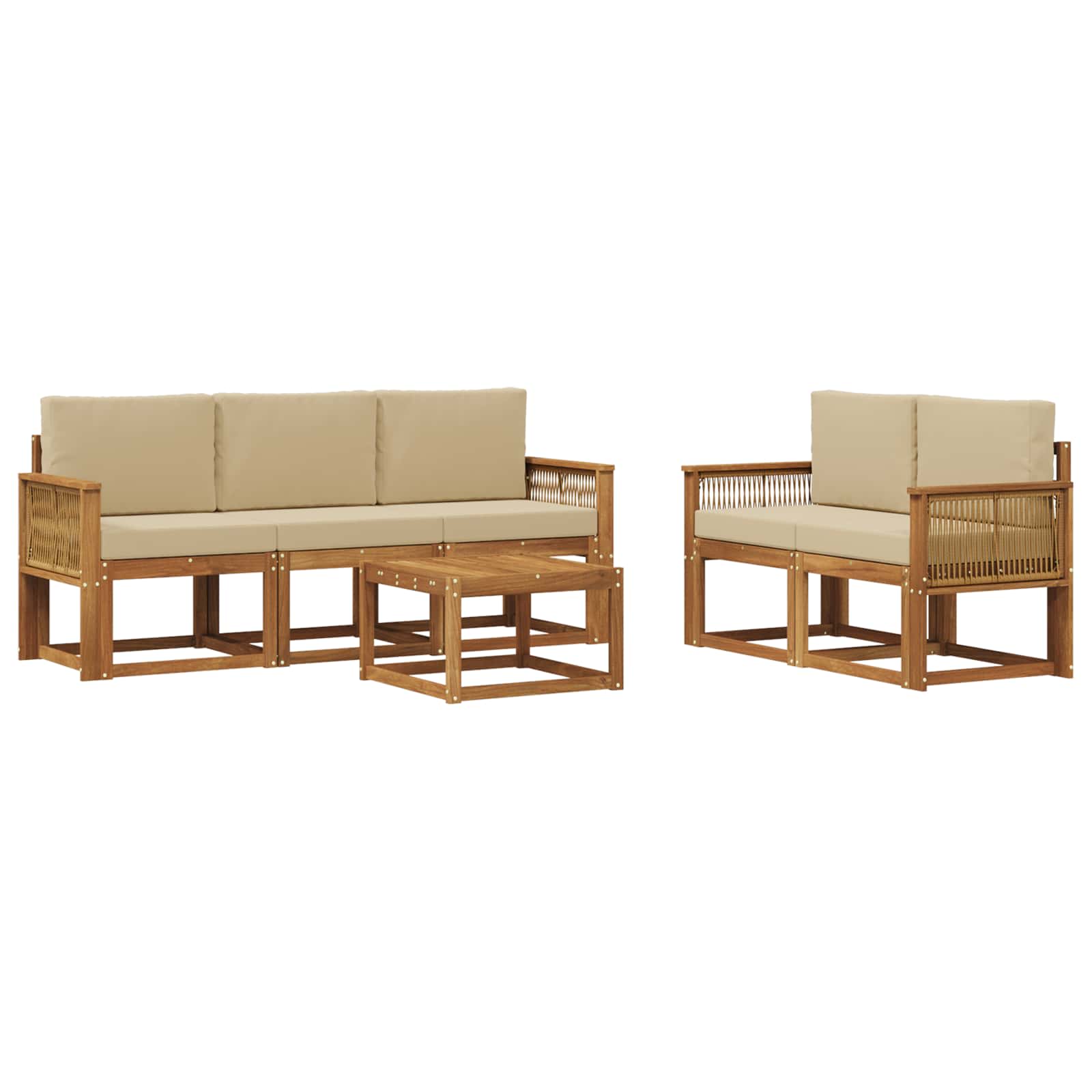 Ensemble de canapés d'extérieur 6 pcs Naturel et Beige - XIOS
