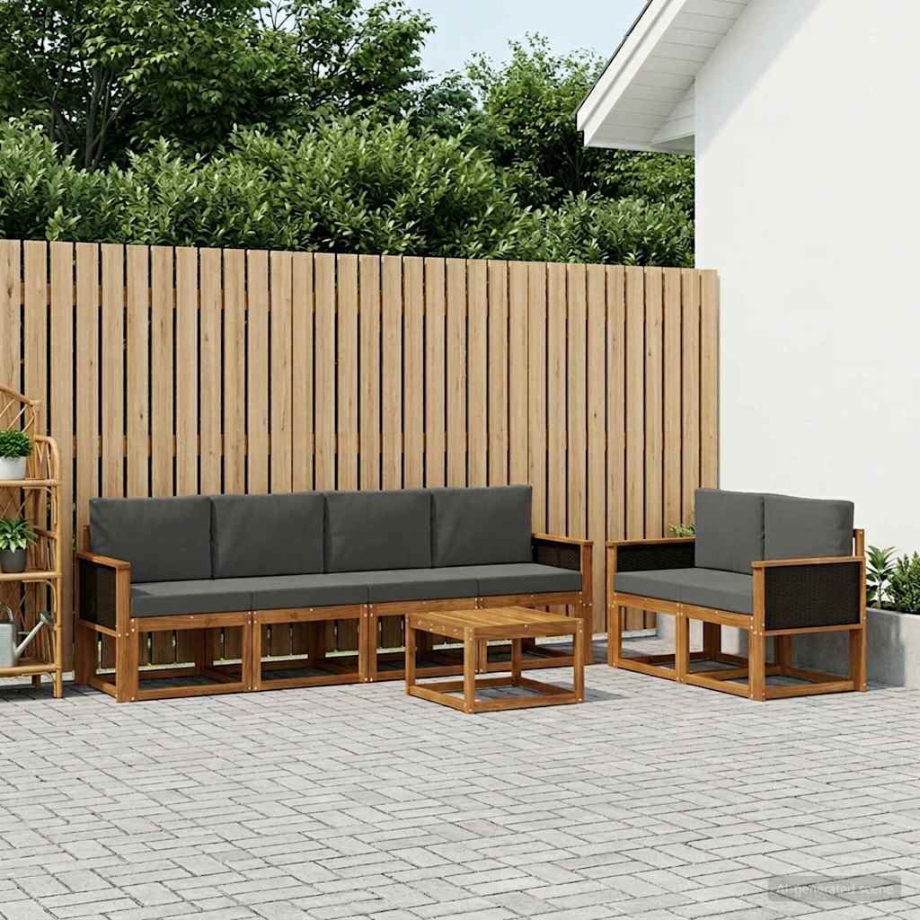 Ensemble de canapés d'extérieur 6 pcs Naturel et Anthracite - XIOS