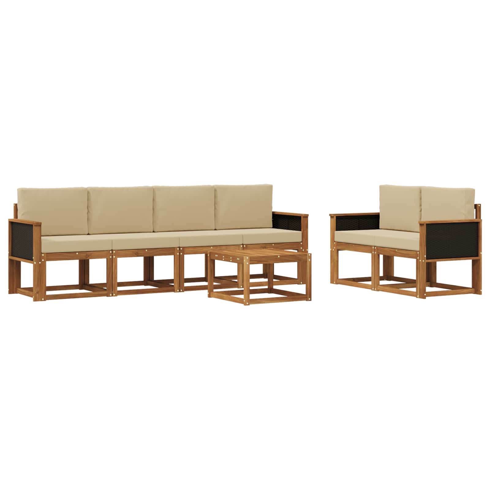 Ensemble de canapés d'extérieur avec coussin 6 pcs Naturel - XIOS