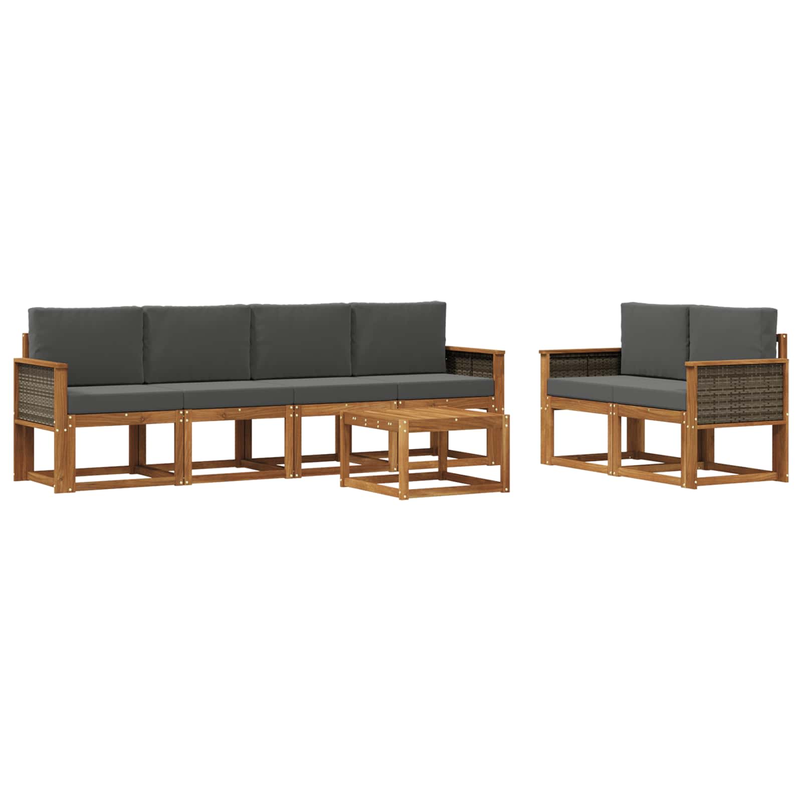 Ensemble de canapés d'extérieur 6 pcs Naturel et Anthracite - XIOS