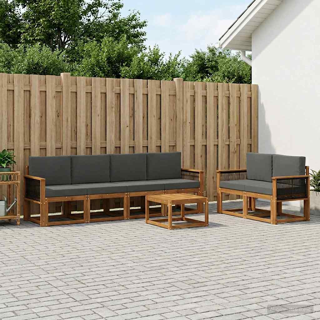 Ensemble de canapés d'extérieur 6 pcs Naturel et Anthracite - XIOS