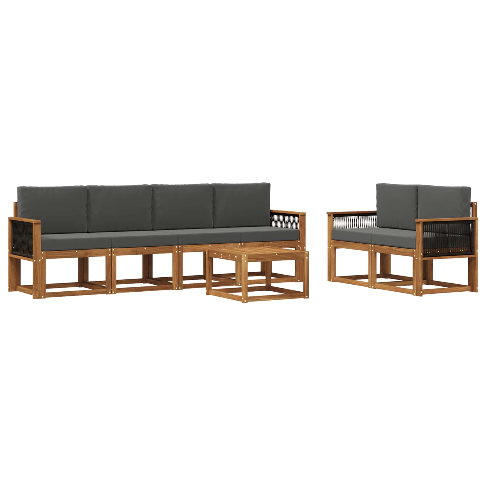 Ensemble de canapés d'extérieur 6 pcs Naturel et Anthracite - XIOS