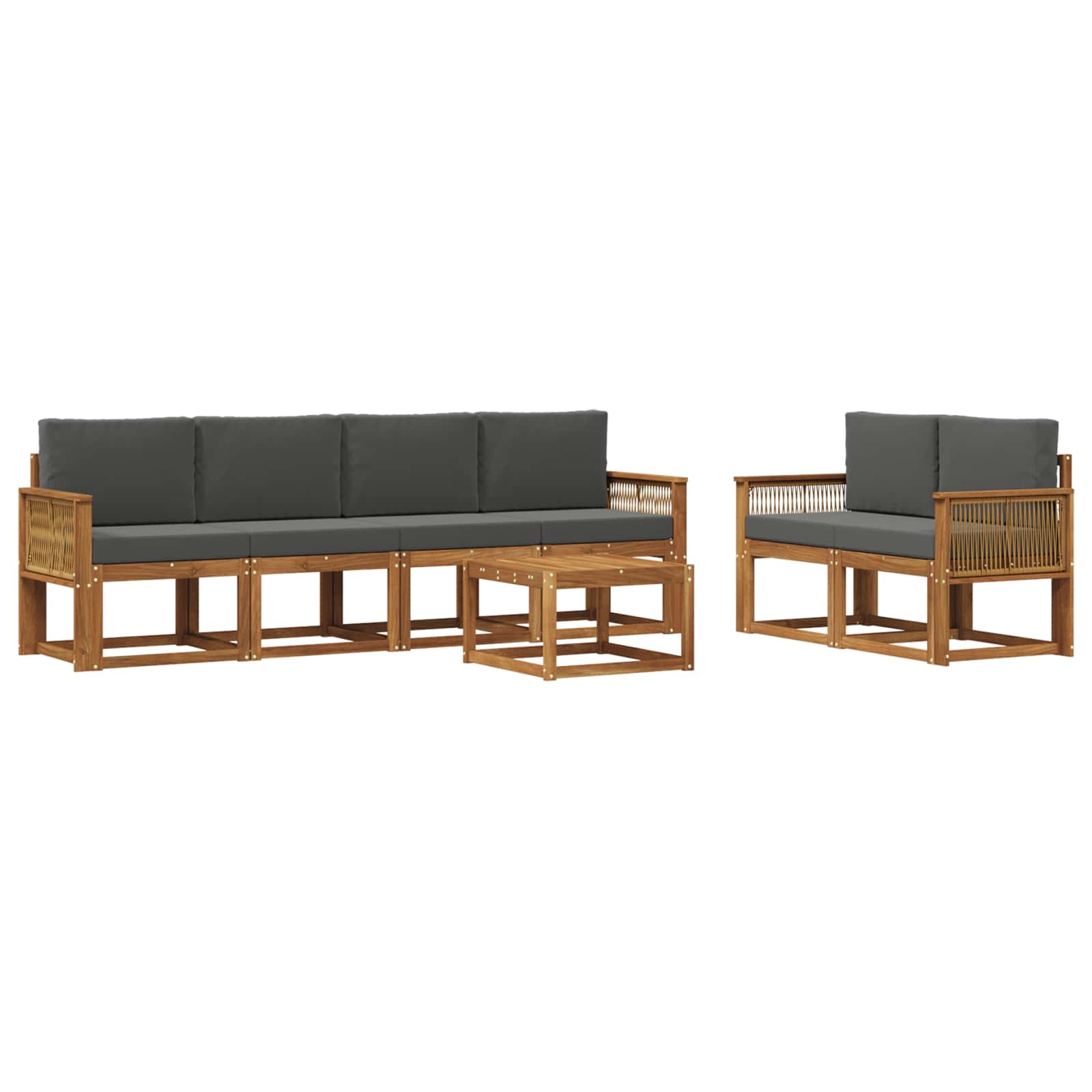 Ensemble de canapés d'extérieur 7 pcs Naturel et Anthracite - XIOS