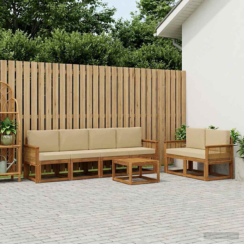 Ensemble de canapés d'extérieur 7 pcs Naturel et Beige - XIOS