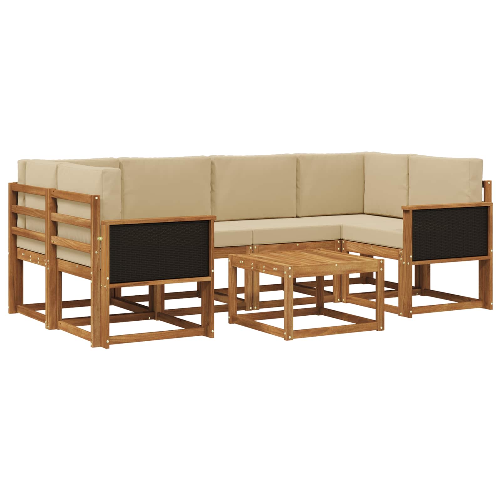 Ensemble de canapés d'extérieur avec coussin 5 pcs Naturel - XIOS