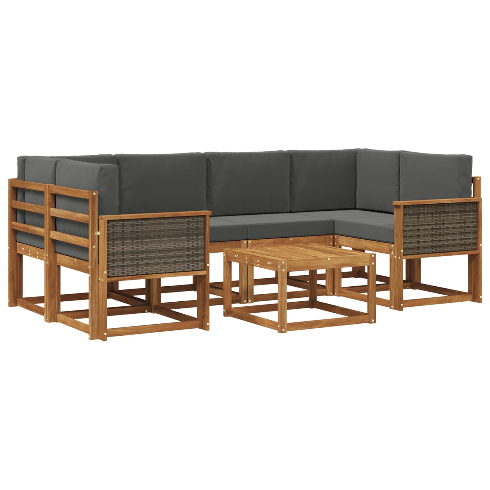 Ensemble de canapés d'extérieur 5 pcs Naturel et Anthracite - XIOS