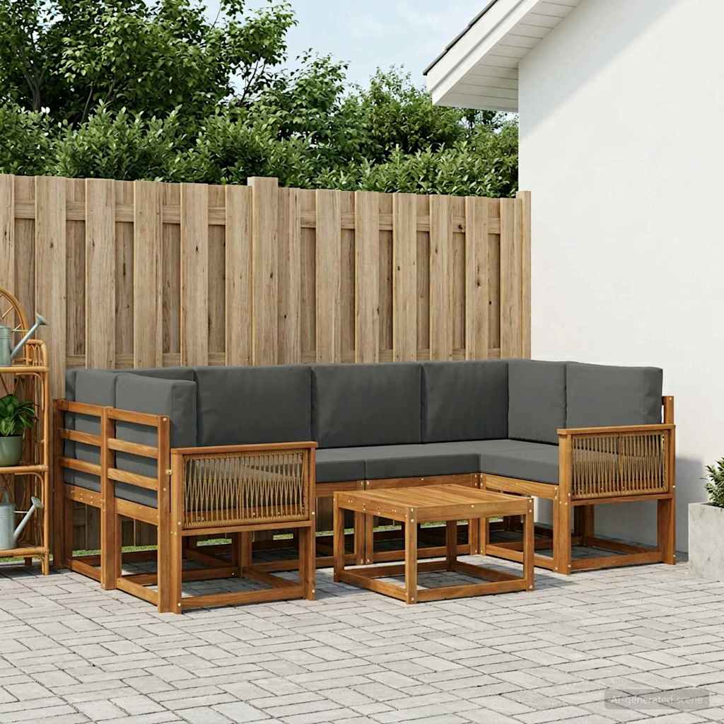 Ensemble de canapés d'extérieur 7 pcs Naturel et Anthracite - XIOS