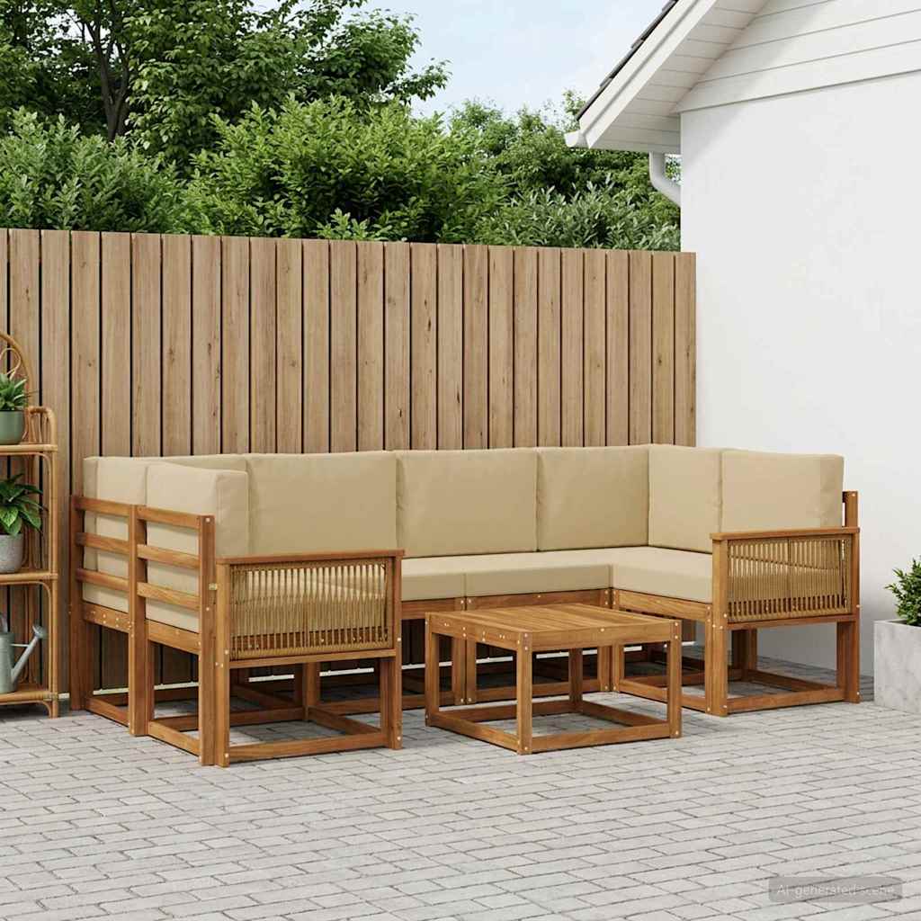 Ensemble de canapés d'extérieur 7 pcs Naturel et Beige - XIOS