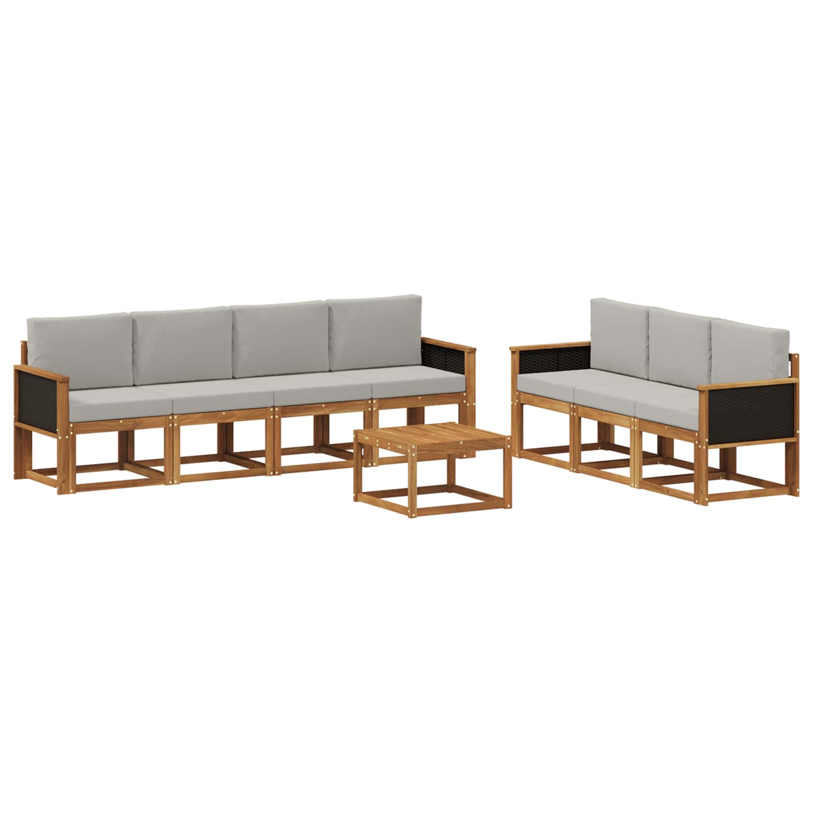 Ensemble de canapés d'extérieur 7 pcs Naturel et gris clair - XIOS